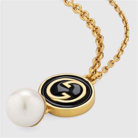 gucci blondie necklace|Gucci silver and onyx necklace.